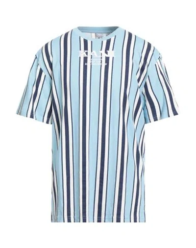 Karl Kani Man T-shirt Sky Blue Size L Organic Cotton In Multi