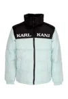 Karl Kani Men's Down Jacket Retro Essential Puffer Jacket Light Blue In Light Blue