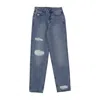 Karl Kani Men's Jeans Baggy Five Pocket Heavy Distressed Denim Pant Blue Indigo In Blue Indigo