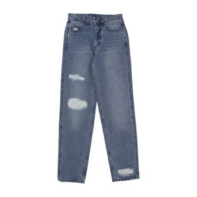 Karl Kani Men's Jeans Baggy Five Pocket Heavy Distressed Denim Pant Blue Indigo