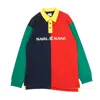 Karl Kani Men's Long Sleeve Polo Retro Block Rugby Shirt Red/navy/green In Multi