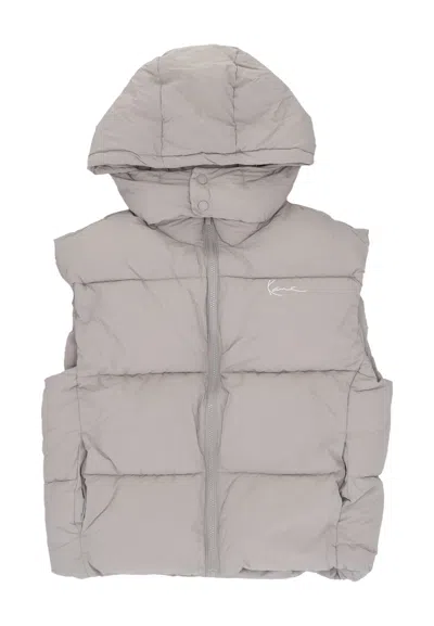 Karl Kani Men's Small Signature Puffer Vest Light Grey