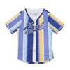Karl Kani Men's Varsity Striped Baseball Shirt Navy/lilac/yellow In Multi