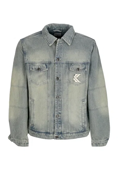 Karl Kani Og Os Padded Denim Jacket Men's Jeans Jacket Blue Sand