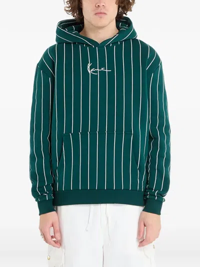 Karl Kani Small Signature Essential Pinstripe Hoodie In Green