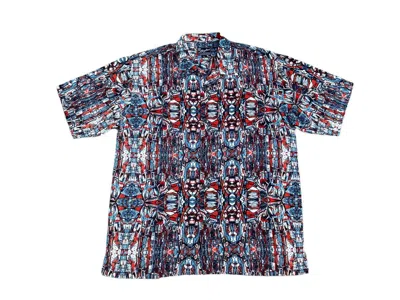 Pre-owned Karl Kani Vintage  Loop Collar Abstract Hawaiian Shirt In Multicolor
