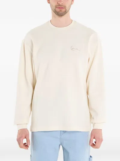 Karl Kani Waffle-knit Long-sleeve T-shirt In Neutral