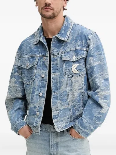 Karl Kani Wash-effect Denim Jacket In Blue