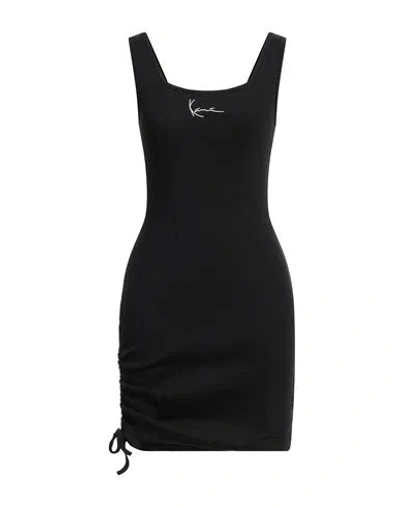 Karl Kani Woman Mini Dress Black Size M Cotton, Elastane