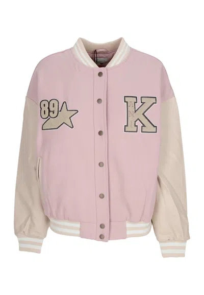 Karl Kani Women's College Jacket W Retro Patch Star Logo Os College Jacket Rose/light Sand