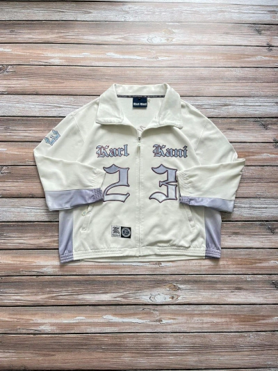 Pre-owned Karl Kani X Rap Tees Vintage Karl Kani Rap Big Logo Zip Sweatshirt 90's In White