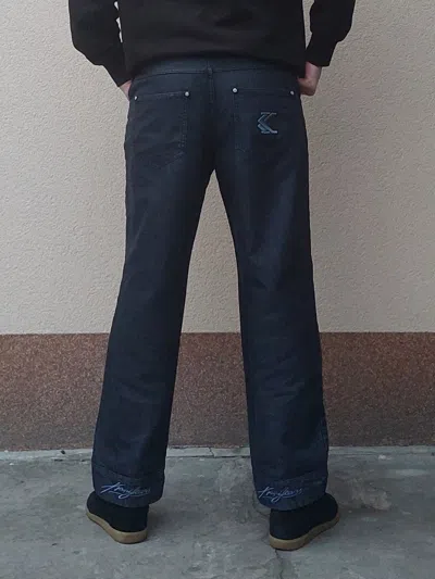 Pre-owned Karl Kani X Vintage Karl Kani Single Knee Black Denim Jeans