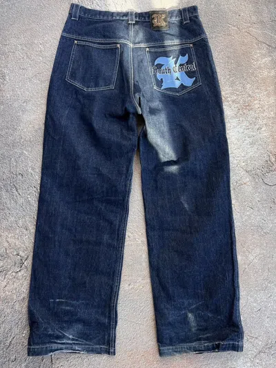 Pre-owned Karl Kani X Vintage Karl Kani South Central Movie Rap Style Baggy Pants In Blue