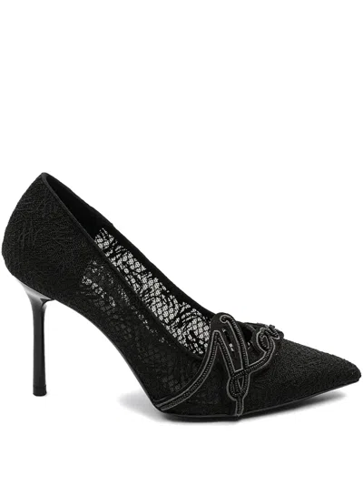 Karl Lagerfeld 100mm Logo Appliqué Pumps In Black