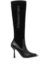 Karl Lagerfeld Pandara Studded Knee-high Boots In Black
