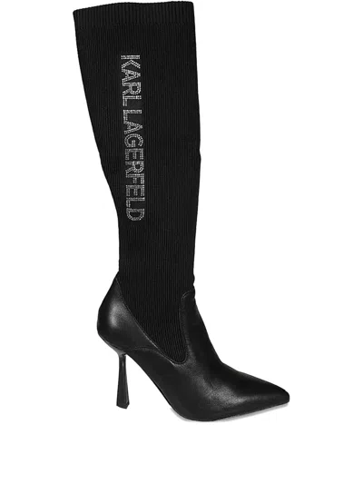 Karl Lagerfeld 100mm Pandara Ii Boots In Black