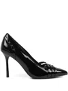 Karl Lagerfeld 105mm Sarabande Studded Pointed Pumps In Black