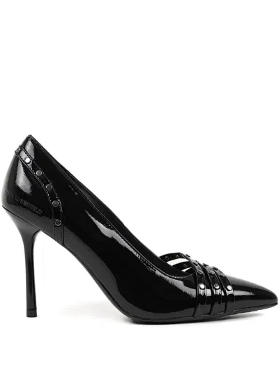 Karl Lagerfeld 105mm Sarabande Studded Pointed Pumps In Black