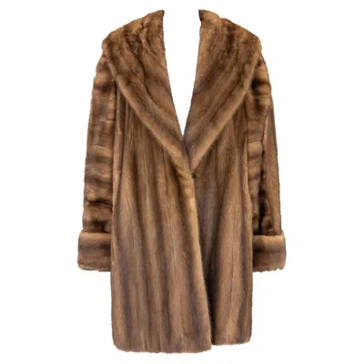 Pre-owned Karl Lagerfeld 1980s  Honey Brown Genuine Mink Oversized Coat