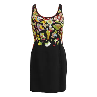 Pre-owned Karl Lagerfeld 1990's  Black Mini Dress With Beaded Bodice