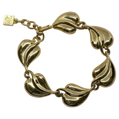 Pre-owned Karl Lagerfeld 1990's  Gilt Metal Leaf Link Bracelet In Multi