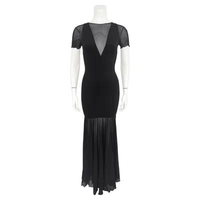 Pre-owned Karl Lagerfeld 1990s  Black Body Con Mermaid Gown