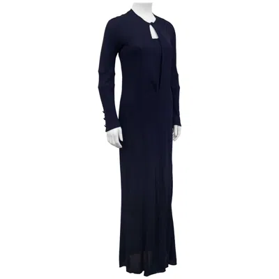 Pre-owned Karl Lagerfeld 1990s  Navy Jersey Gown In Blue