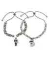 Karl Lagerfeld 2-pc. Glass Pearl Silver-tone Slider Bracelet Set In Metallic