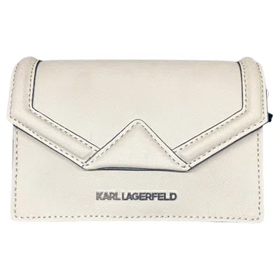 Pre-owned Karl Lagerfeld 21st Century  Mini Beige Geometric Envelope Clutch Bag In Brown