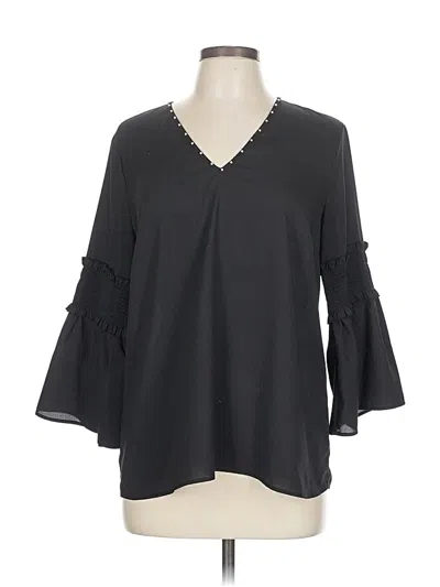 Pre-owned Karl Lagerfeld 3/4 Sleeve Blouse In Black