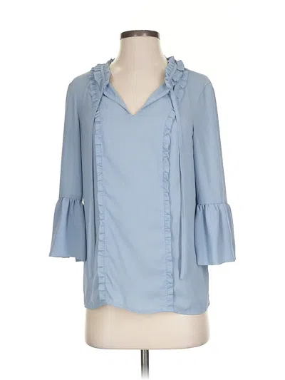 Pre-owned Karl Lagerfeld 3/4 Sleeve Blouse In Blue