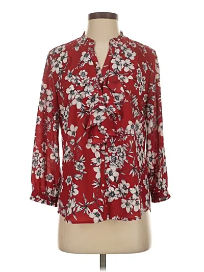 Pre-owned Karl Lagerfeld 3/4 Sleeve Blouse In Burgundy