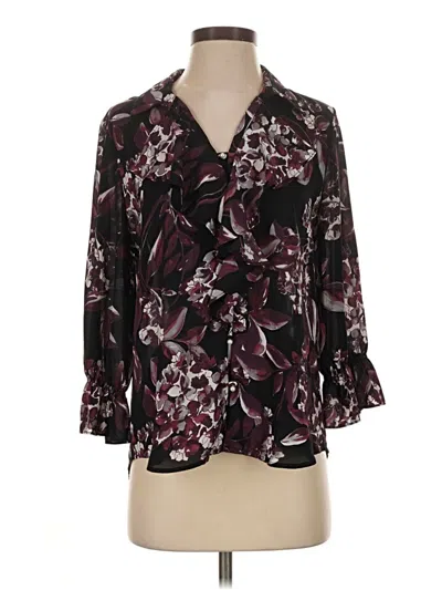 Pre-owned Karl Lagerfeld 3/4 Sleeve Blouse In Burgundy