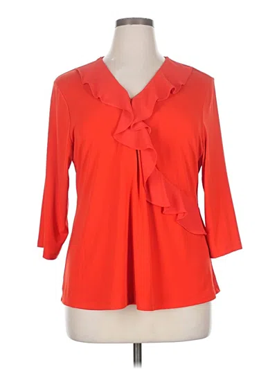 Pre-owned Karl Lagerfeld 3/4 Sleeve Blouse In Red