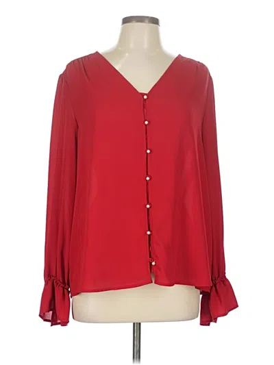 Pre-owned Karl Lagerfeld 3/4 Sleeve Blouse In Red