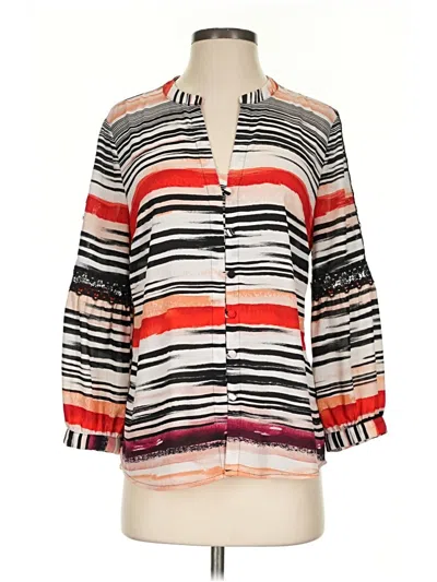 Pre-owned Karl Lagerfeld 3/4 Sleeve Blouse In Red