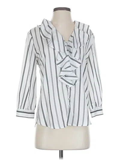 Pre-owned Karl Lagerfeld 3/4 Sleeve Blouse In White