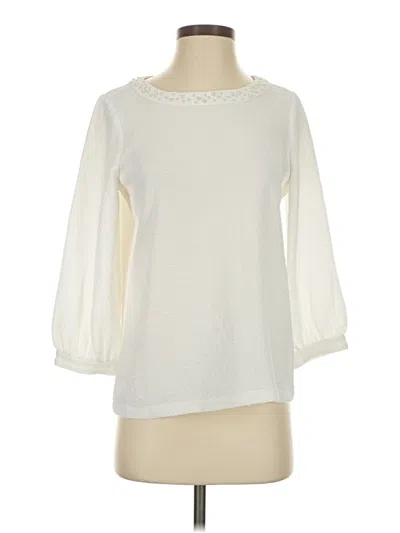 Pre-owned Karl Lagerfeld 3/4 Sleeve Blouse In White