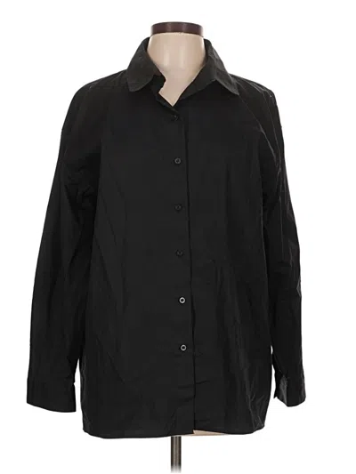 Pre-owned Karl Lagerfeld 3/4 Sleeve Button Down Shirt In Black