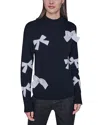 Karl Lagerfeld 3d Bow Mock Neck Sweater In Multi