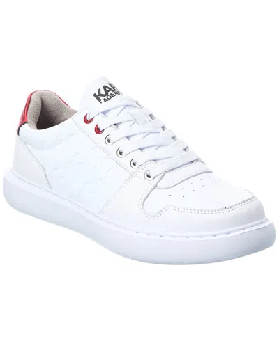 Karl Lagerfeld 3d Logo Leather Sneaker In White