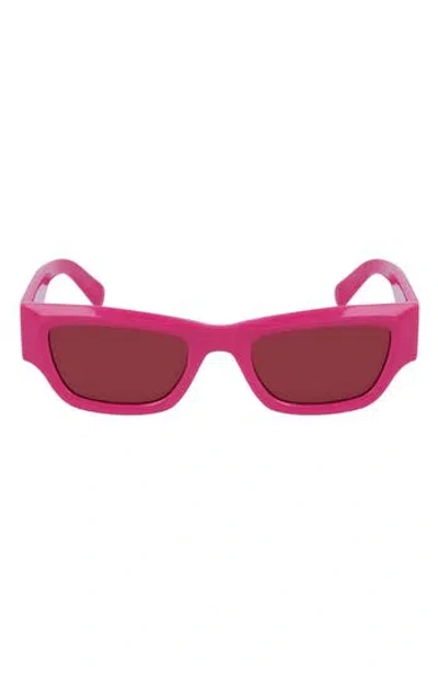 Karl Lagerfeld 52mm Rectangular Sunglasses In Pink
