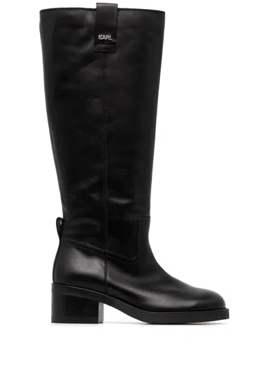 Karl Lagerfeld 55mm Brooklyn Boots In Black