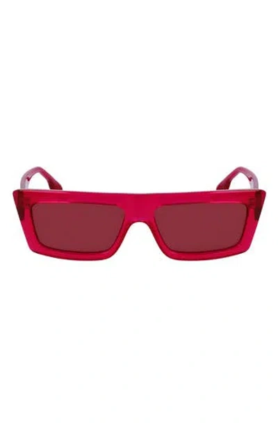 Karl Lagerfeld 56mm Rectangular Sunglasses In Pink