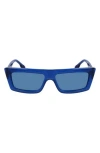 Karl Lagerfeld 56mm Rectangular Sunglasses In Blue