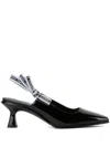 Karl Lagerfeld 75mm Panache Ribbon Slingback Pumps In Black