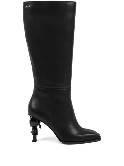 Karl Lagerfeld 80mm Ikon Nft Tall Boots In Black