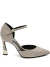 Karl Lagerfeld 80mm Leather Pumps In Gold