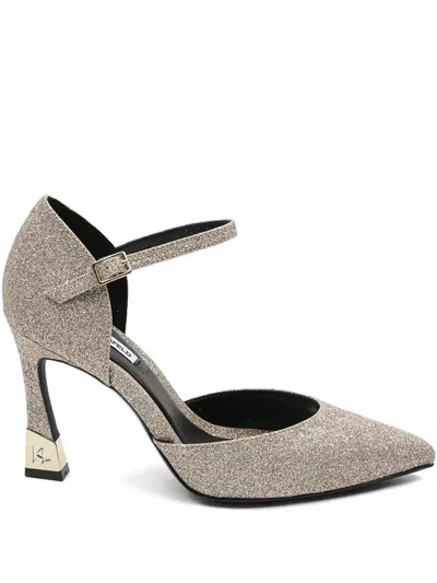 Karl Lagerfeld 80mm Leather Pumps In Gold