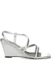 Karl Lagerfeld Rialto 80mm Leather Sandals In Silver